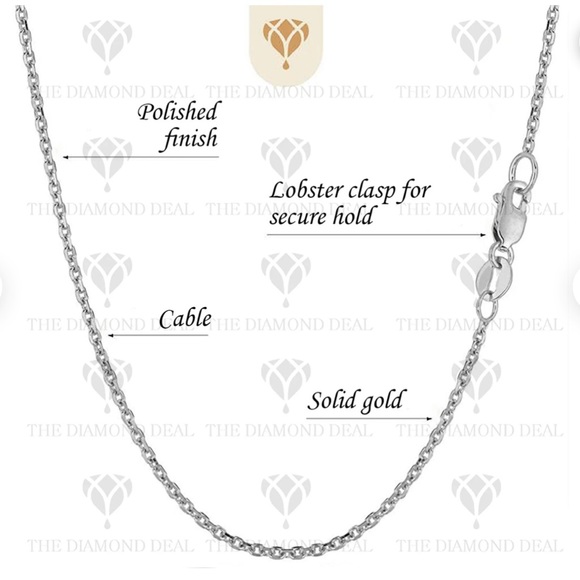 New Without Tag, 14 Karat White Gold 18.5” Chain - Picture 4 of 6